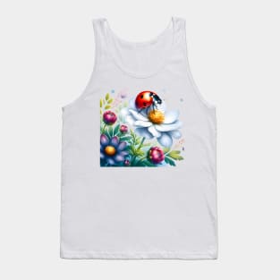 A ladybug decorated with beautiful colorful flowers. Tank Top